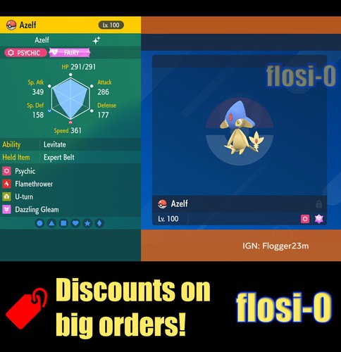 6iv shiny azelf pokemon - 6iv,