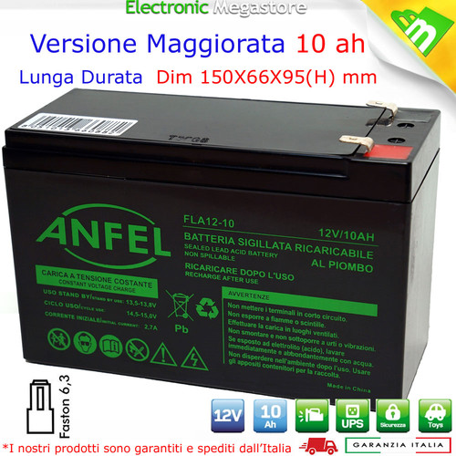 Batteria 12v 10ah piombo - 10ah,